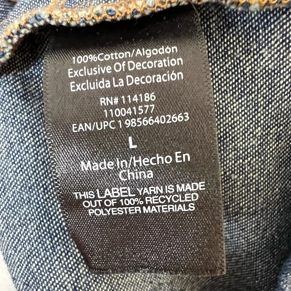 Frye Denim Above the Knee Dress, Long Sleeve, Dark Wash, Large, NWOT